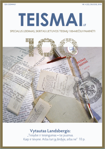 Šventiniame TEISMAI.LT numeryje, skirtame Lietuvos teismų 100-mečiui paminėti, dėmesys reikšmingiausiems šalies ir teismų istorijos bei dabarties įvykiams!