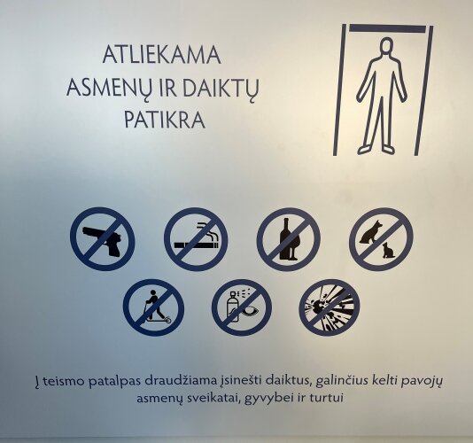 Dėl didesnio saugumo teisme - privaloma kasdienė visų asmenų patikra